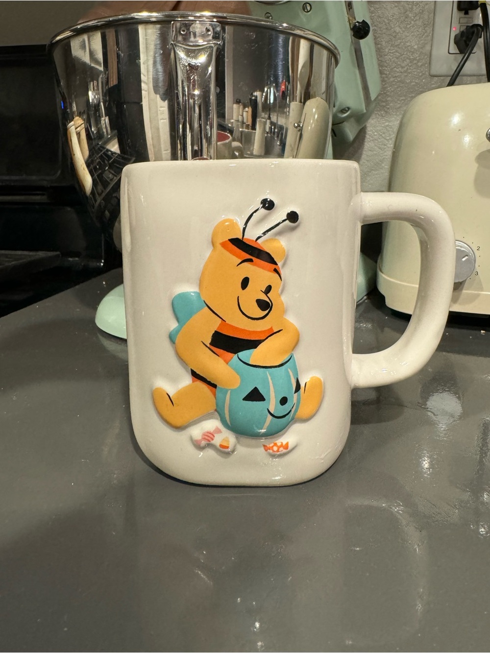 Disney and Rae Dunn White Ceramic Pooh Bear Mug